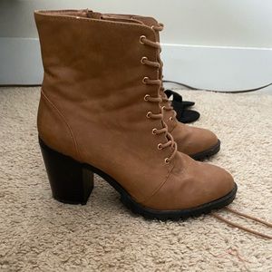 Brown combat boot heels